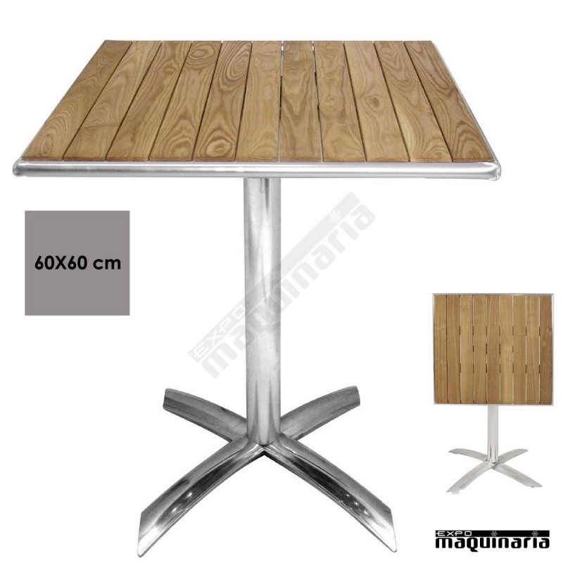Mesa plegable abatible de madera