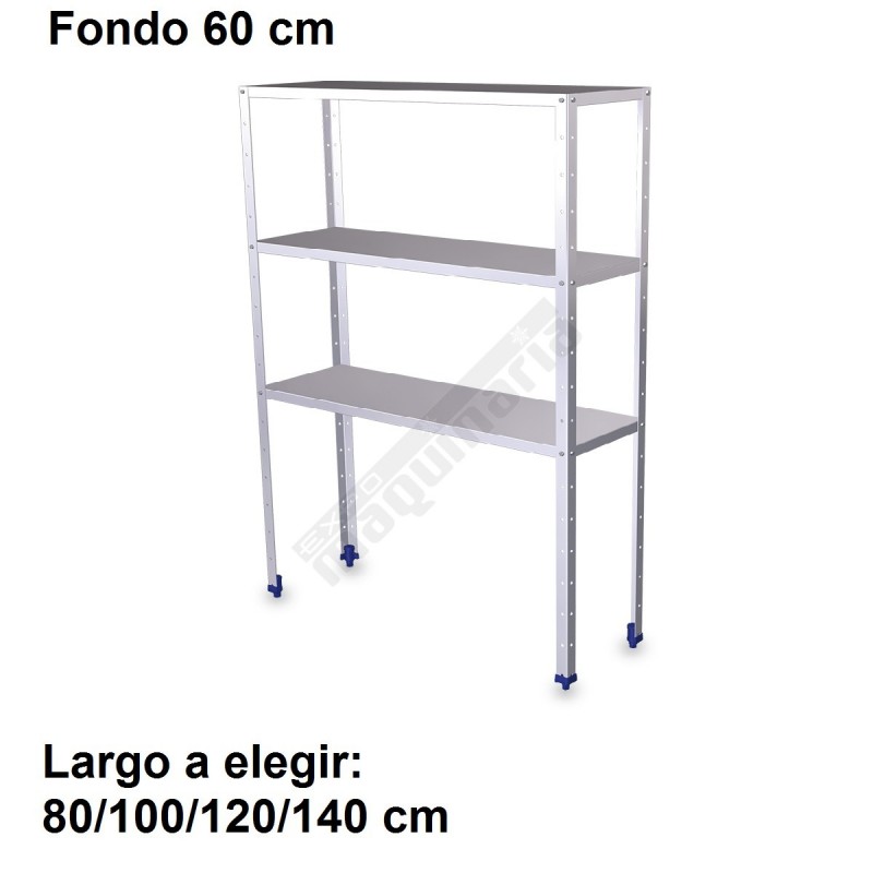 Estantería inoxidable de 3 niveles 800x600